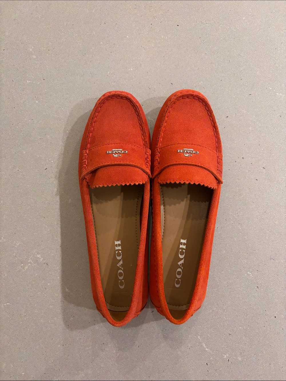 COACH Orange Loafers - Size 37.5